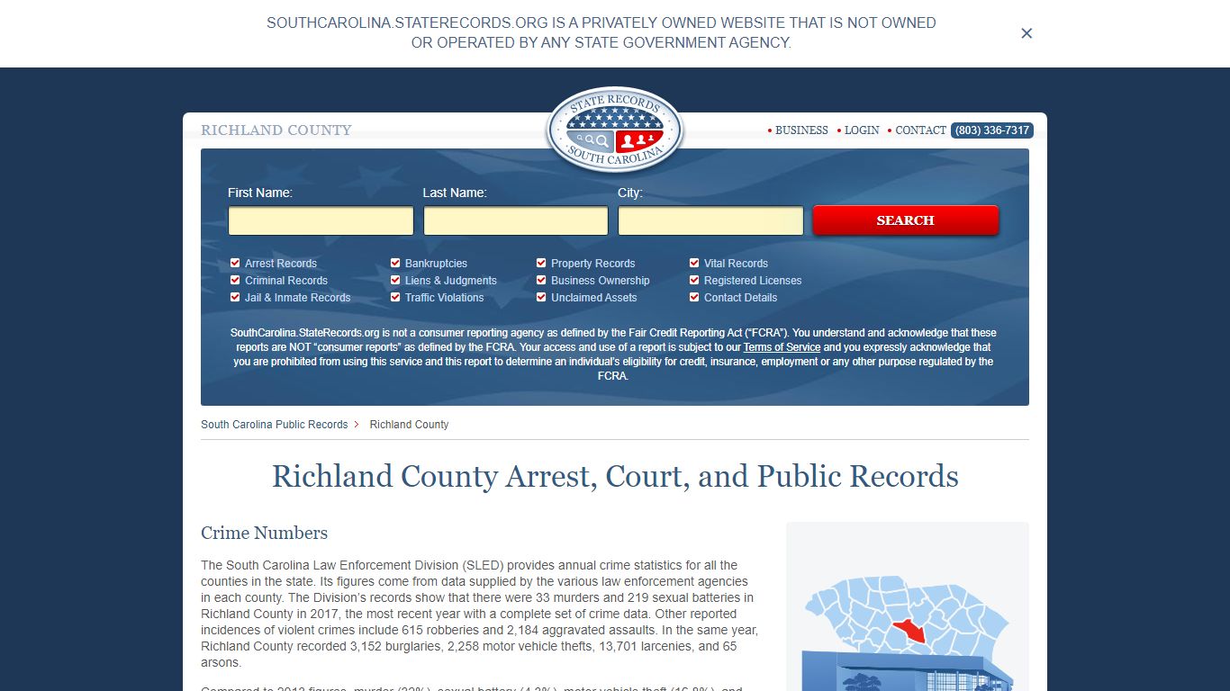 Richland County Arrest, Court, and Public Records