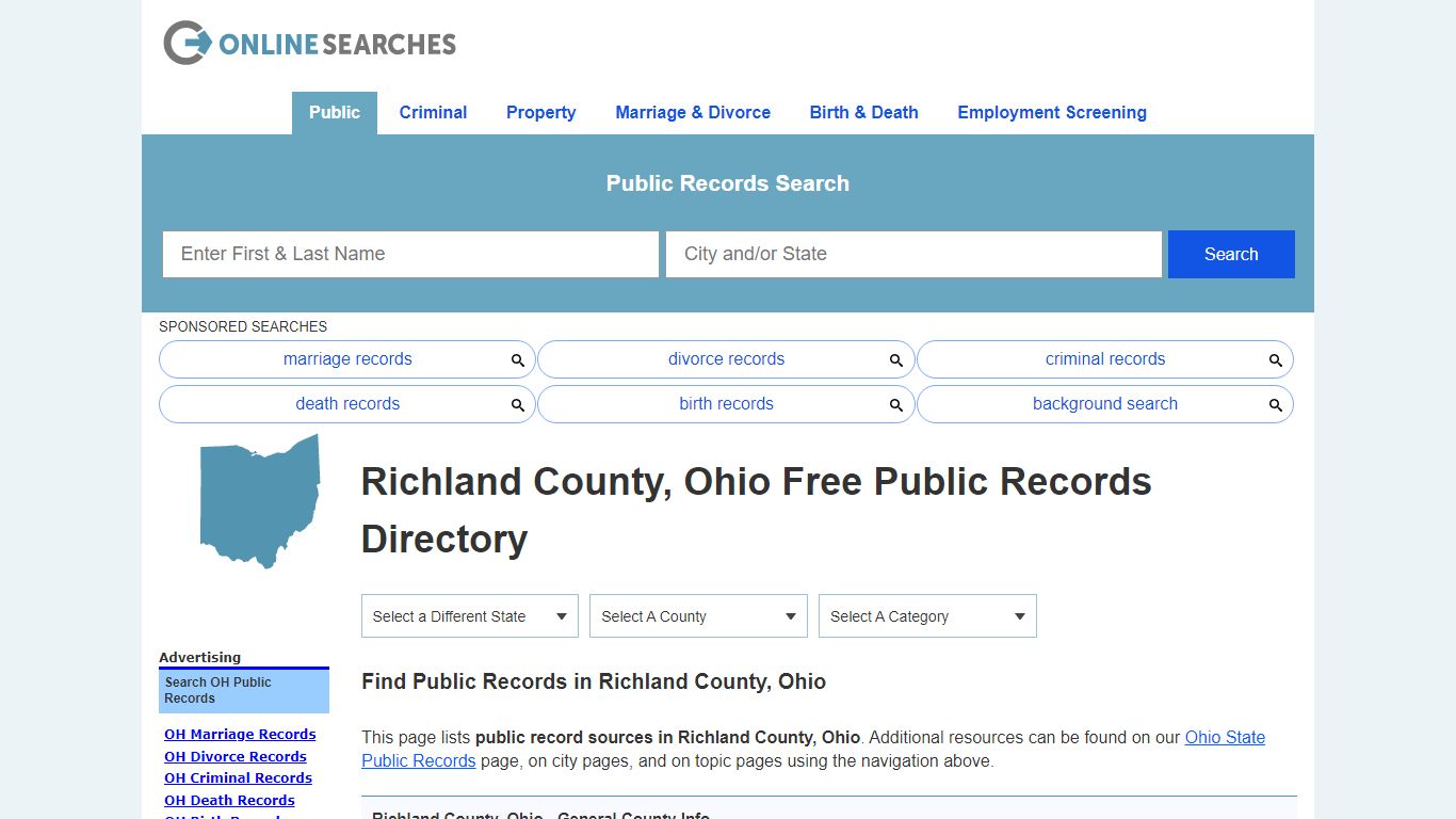 Richland County, Ohio Public Records Directory